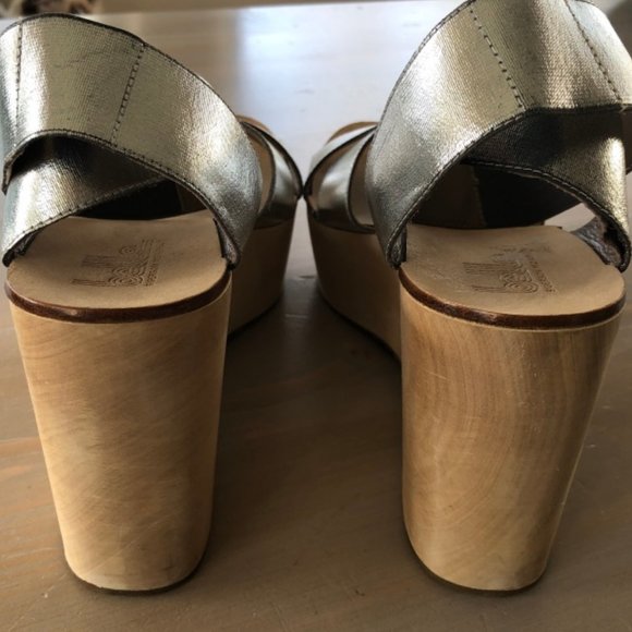 Belle Sigerson Morrison Silver Platform Sandals - Picture 6 of 9